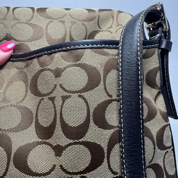 Coach Signature Smoke Canvas Crossbody Bag #6079 Y2K - Picture 10 of 10